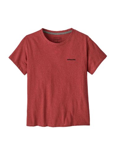 T-skjorte til dame fra Patagonia med trykk på ryggen i fargen Potters Red