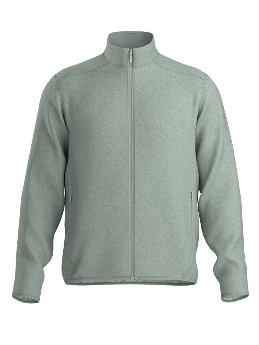 Tidløs og klassisk fleecejakke til herre fra Arcteryx i fargen Stone Green Heather