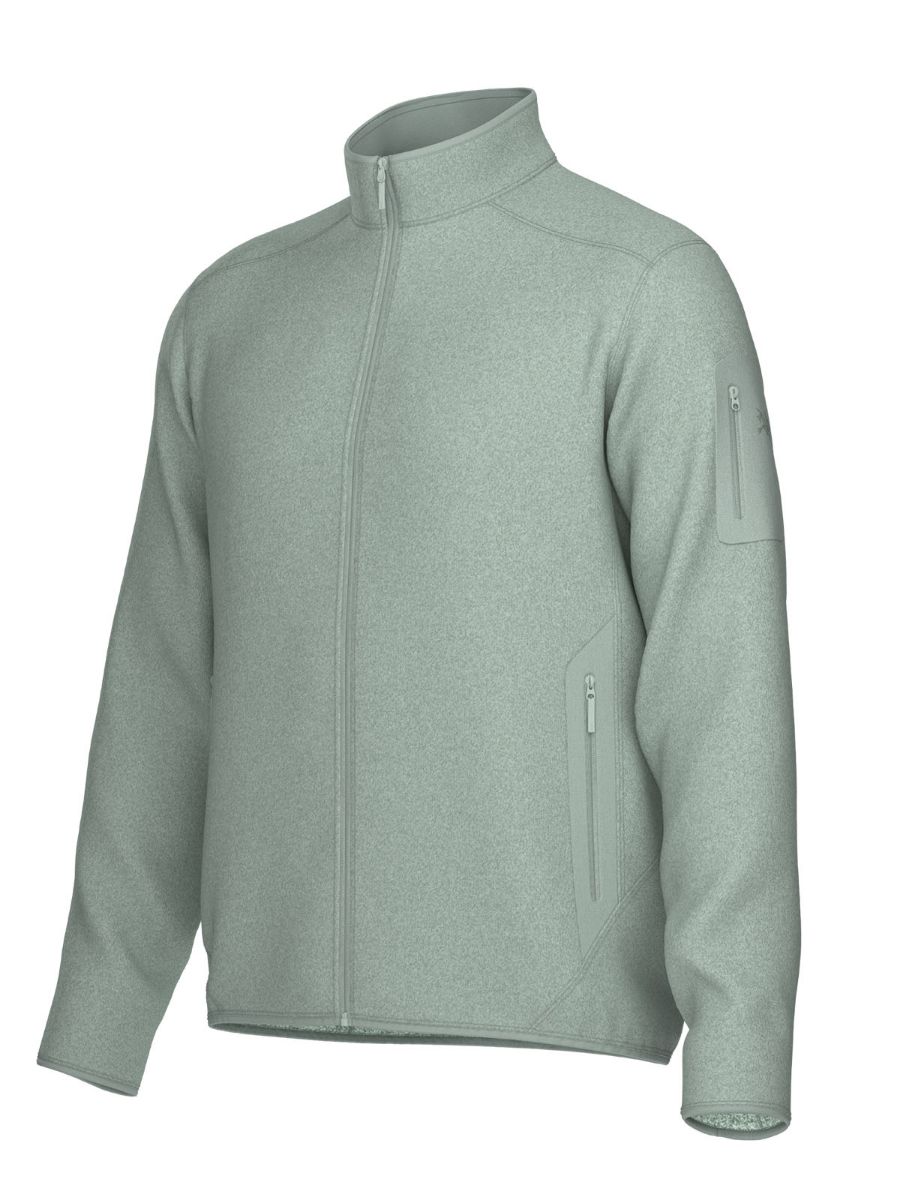 Tidløs og klassisk fleecejakke til herre fra Arcteryx i fargen Stone Green Heather