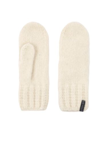 Tykke, varme og tidløse votter fra Devold i fargen Offwhite