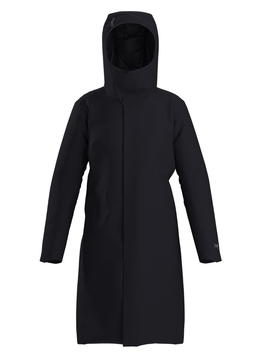 Lang, varm og vattert parka til dame fra Arcteryx i fargen Black