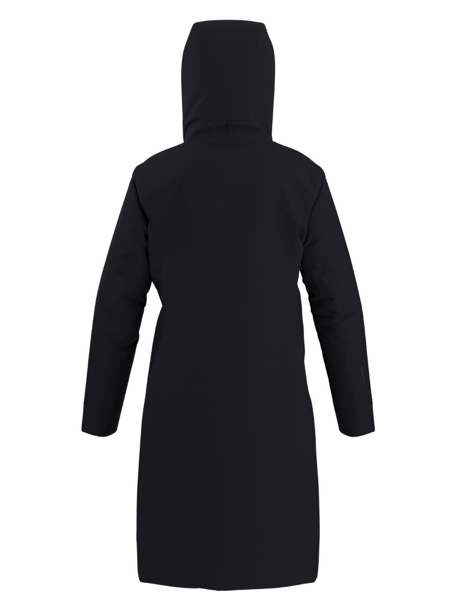 Lang, varm og vattert parka til dame fra Arcteryx i fargen Black