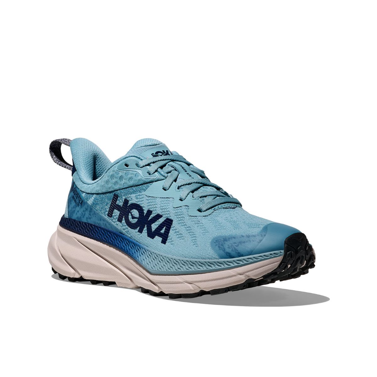 Lett og dempet løpesko fra Hoka med Gore-Tex membran i fargen Raindrop Grout