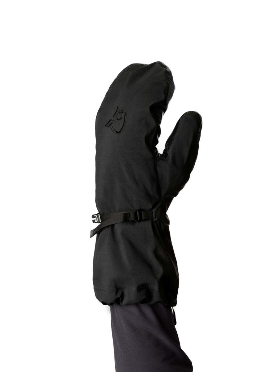 Robuste og værbestandige votter fra Norrøna i fargen Caviar