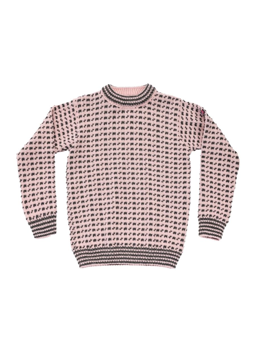Klassisk Islender fra Devold til dame og herre i frargen Chalk Pink Anthracite