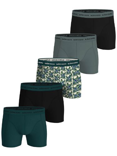 Vis detaljer for COTTON STRETCH BOXER 5p Boxershorts i bomull fra Bjørn Borg i fargen Grønn