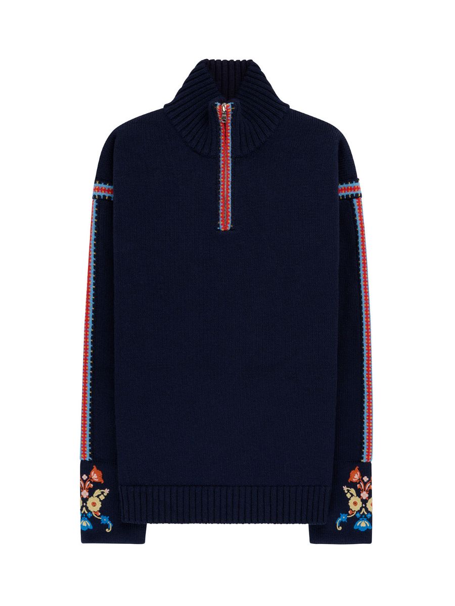 Goffa genser til herre med zip i fargen Gudbrandsdalen