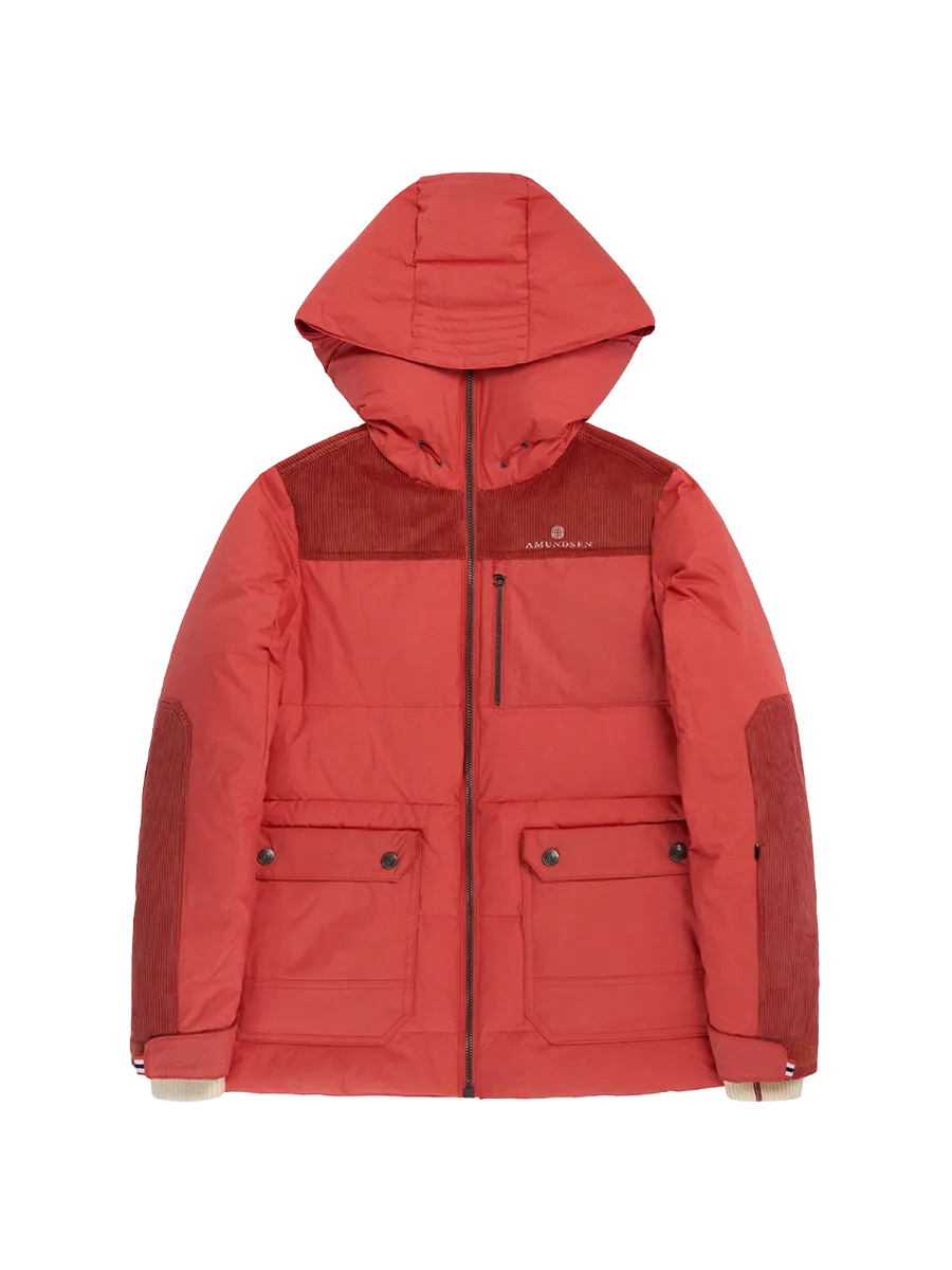 Amundsen Groomer Jacket Mens i fargen Weathered Red. Varm dunjakke herre