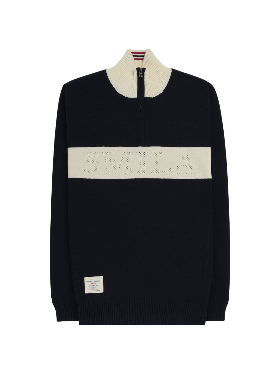 Lekker og allsidig genser til herre med glidelås i halsen i fargen Faded Navy fra Amundsen Sports