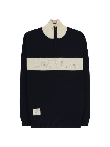 Lekker og allsidig genser til herre med glidelås i halsen i fargen Faded Navy fra Amundsen Sports