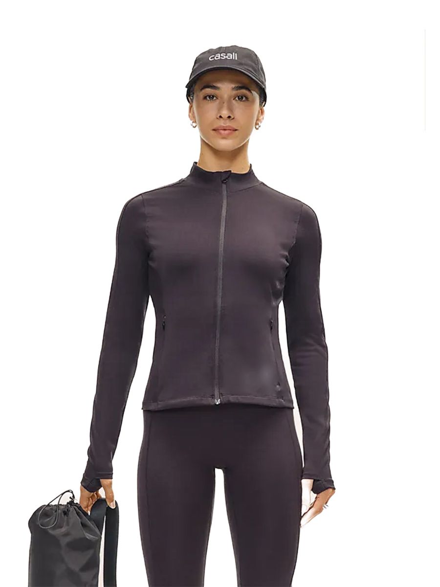 Treningsjakke fra Casall med full glidelås i fargen Black