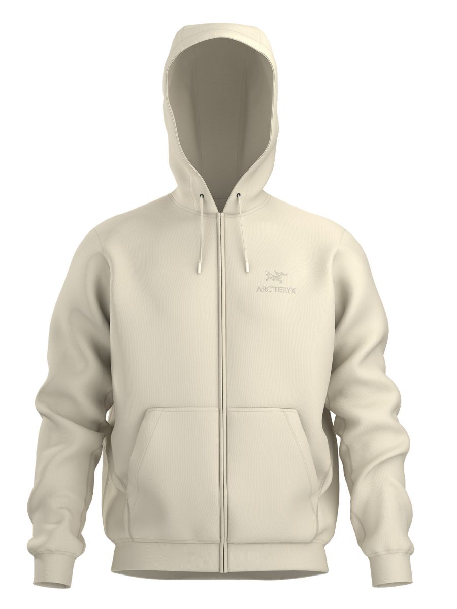 Hettejakke med full glidelås fra Arcteryx til herre i fargen Sea Salt