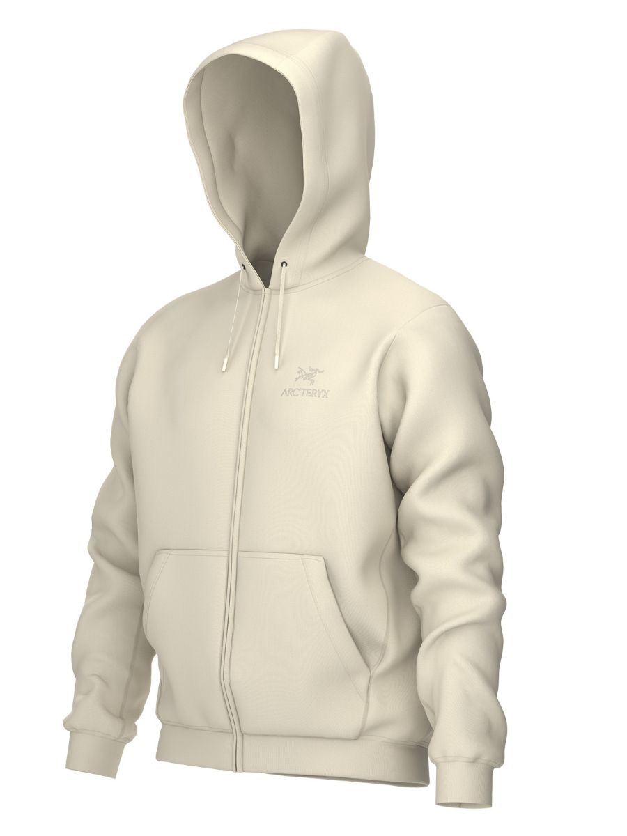 Hettejakke med full glidelås fra Arcteryx til herre i fargen Sea Salt