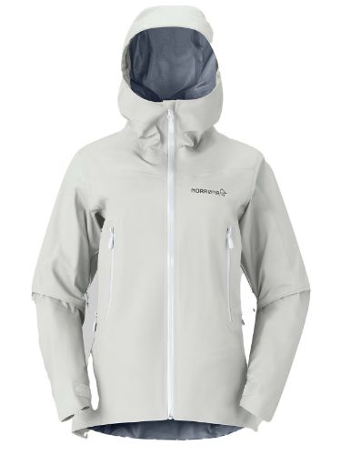 Allsidig og slitesterk skalljakke til dame fra Norrøna i fargen Oatmeal