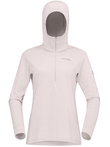 Teknisk og varm fleecegenser til dame fra Norrøna i fargen Oatmeal