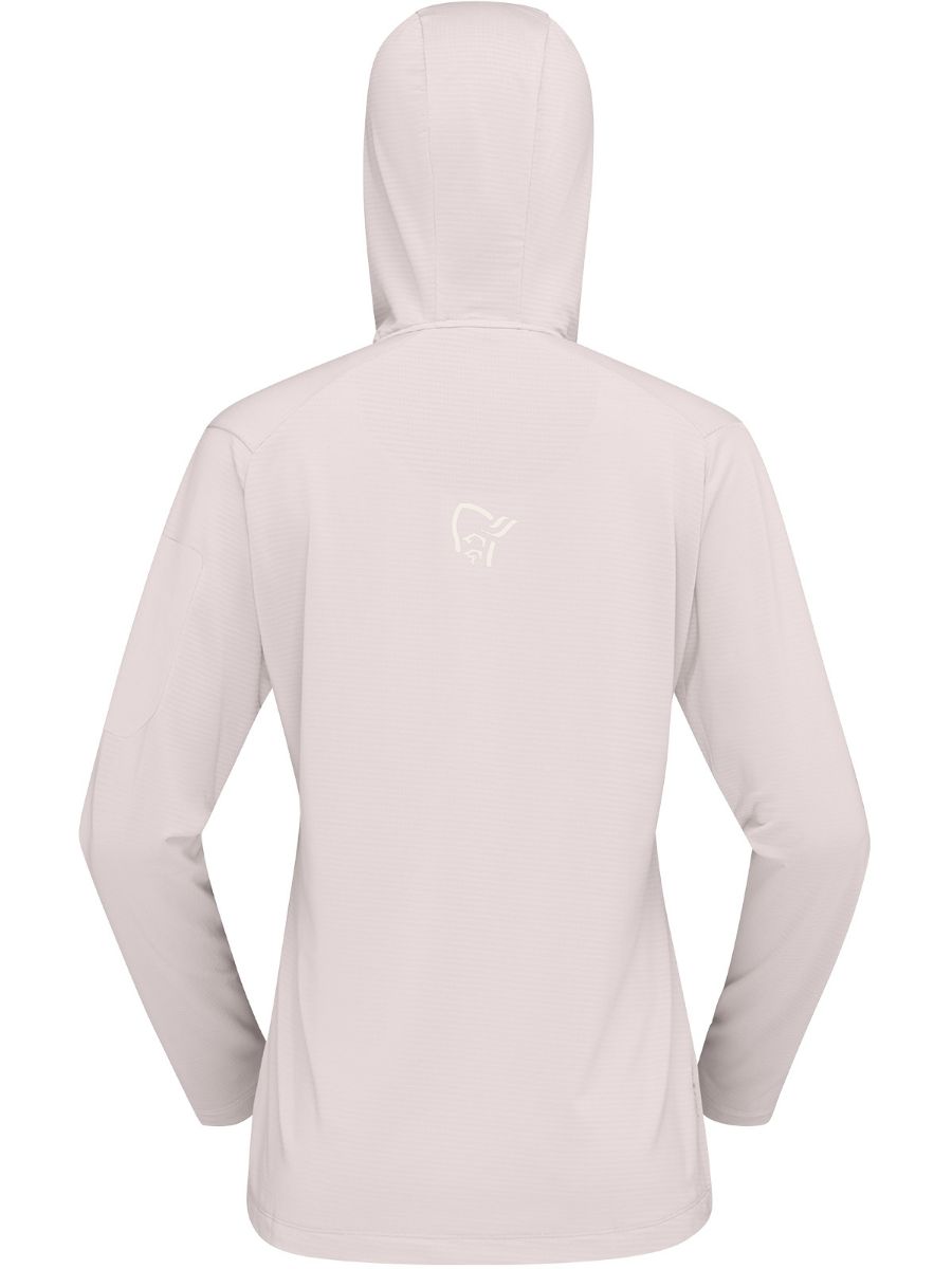 Teknisk og varm fleecegenser til dame fra Norrøna i fargen Oatmeal