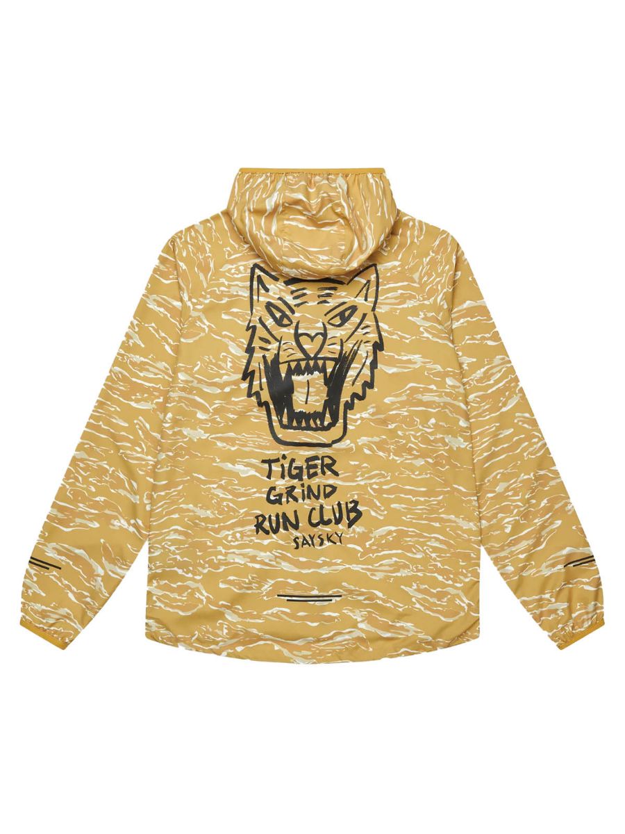 Overtrekksjakke til dame fra SaySky i fargen Yellow Camo med Tiger print på ryggen