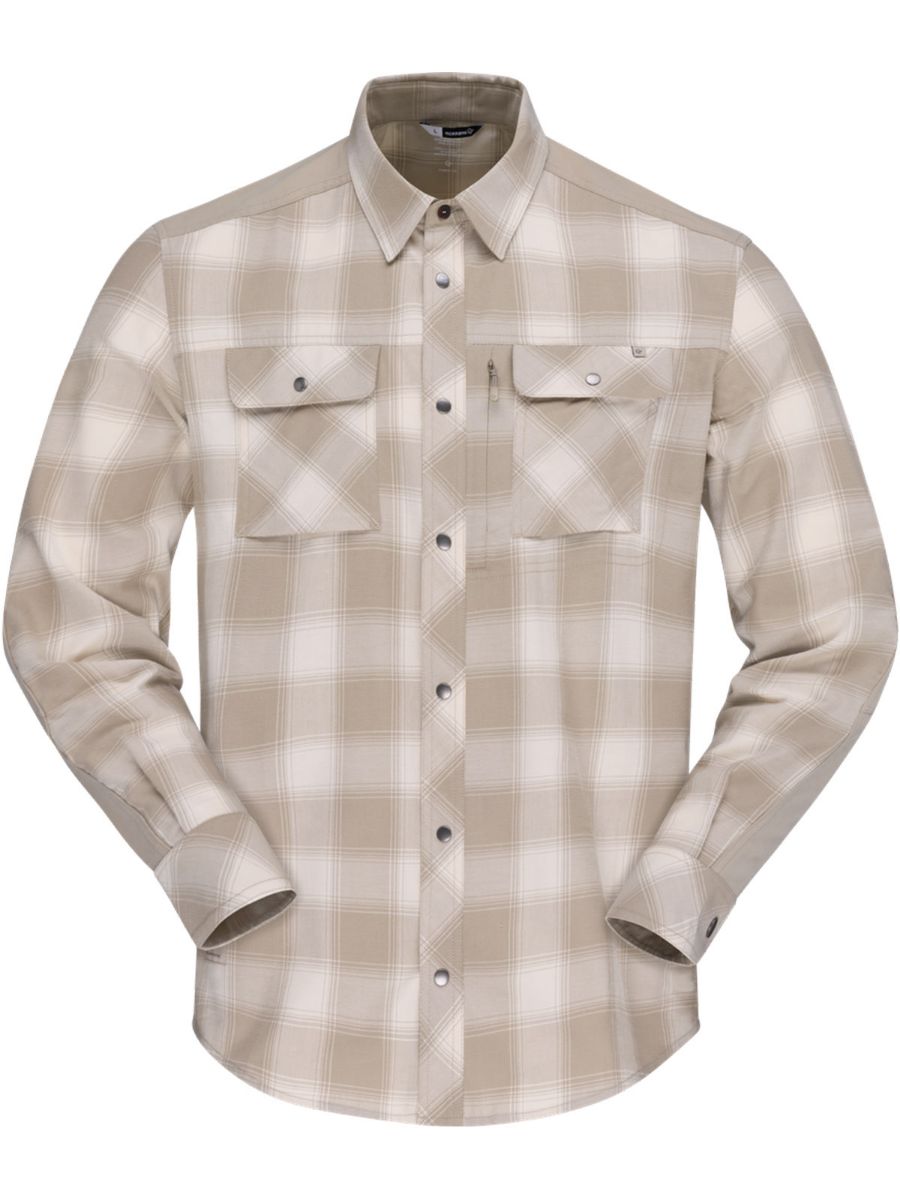 Tykk og allsidig flannelskjorte til herre fra Norrøna i fargen Oatmeal