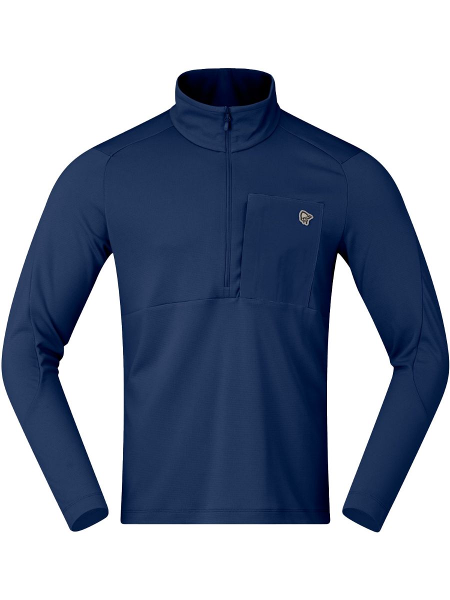 Allsidig og isolerende mellomlag fra Norrøna til herre i fargen Indigo Night