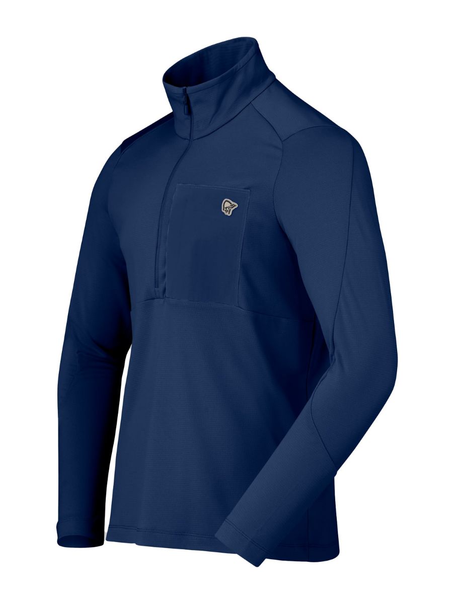 Allsidig og isolerende mellomlag fra Norrøna til herre i fargen Indigo Night