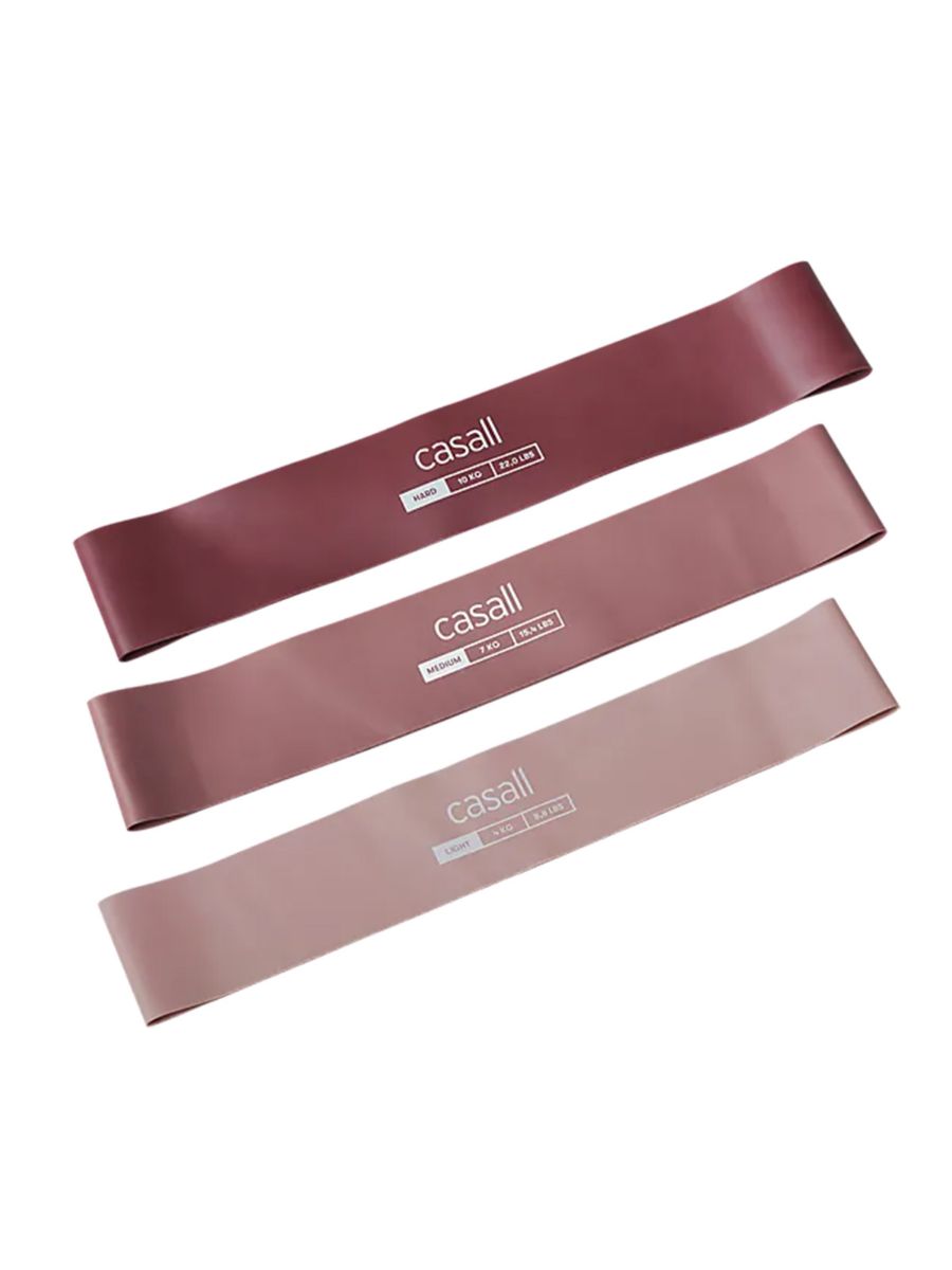 Treningsstrikk med tre forskjellige motstander fra Casall i ulike rosa-toner. 