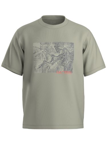 Bomullst-skjorte til herre med print på brystet