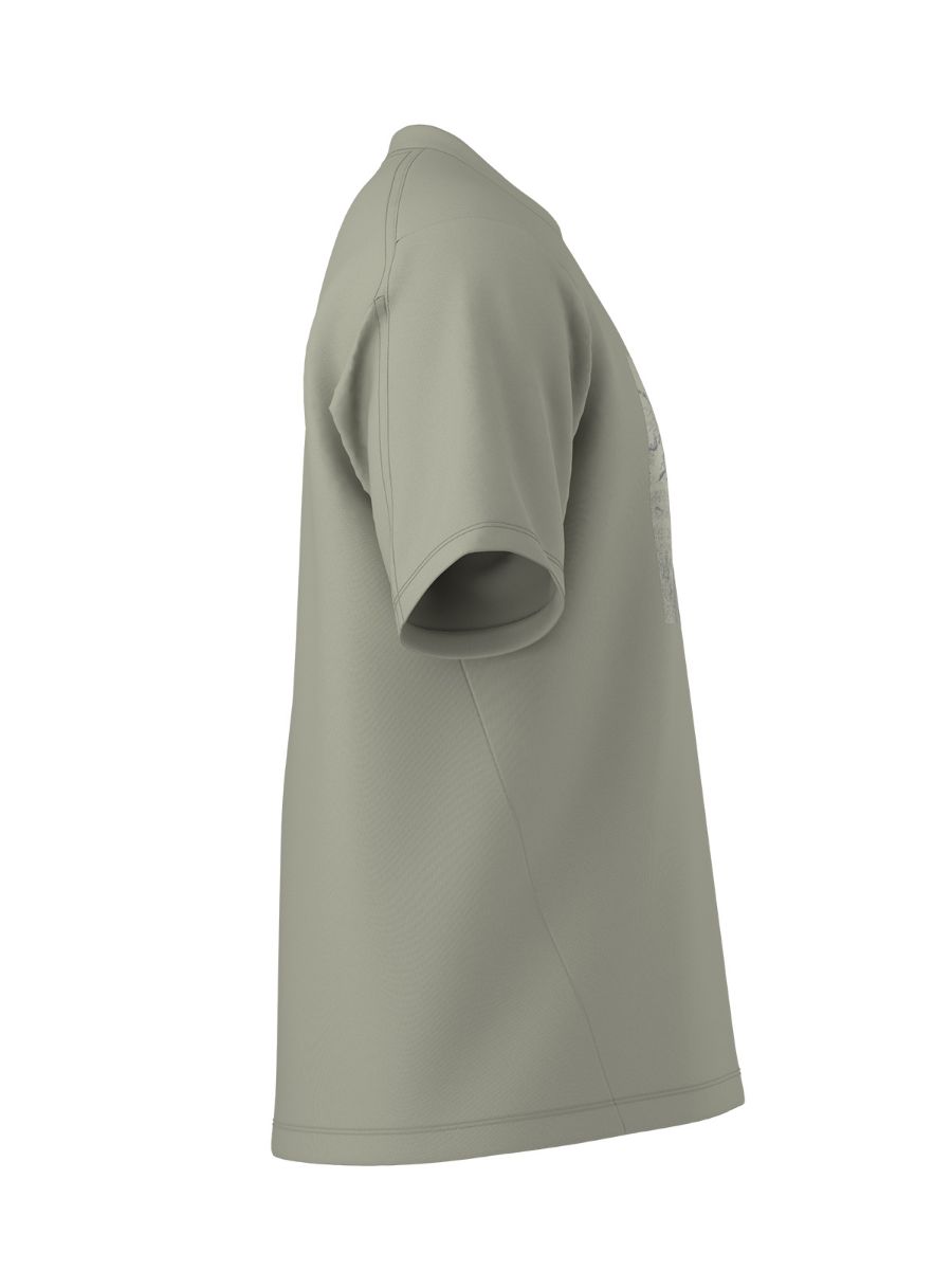 Bomullst-skjorte til herre med print på brystet