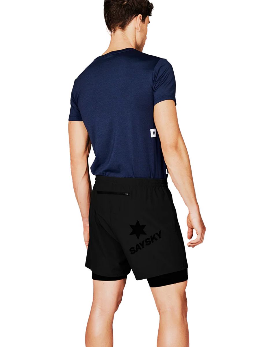 2 in 1 løpeshorts til herre fra SaySky i fargen Black