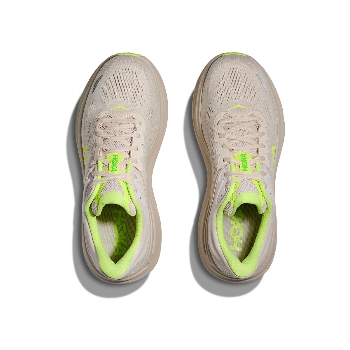 Bondi 9, fulldempet løpesko til herre fra Hoka i fargen Gorut Neon Yuzu