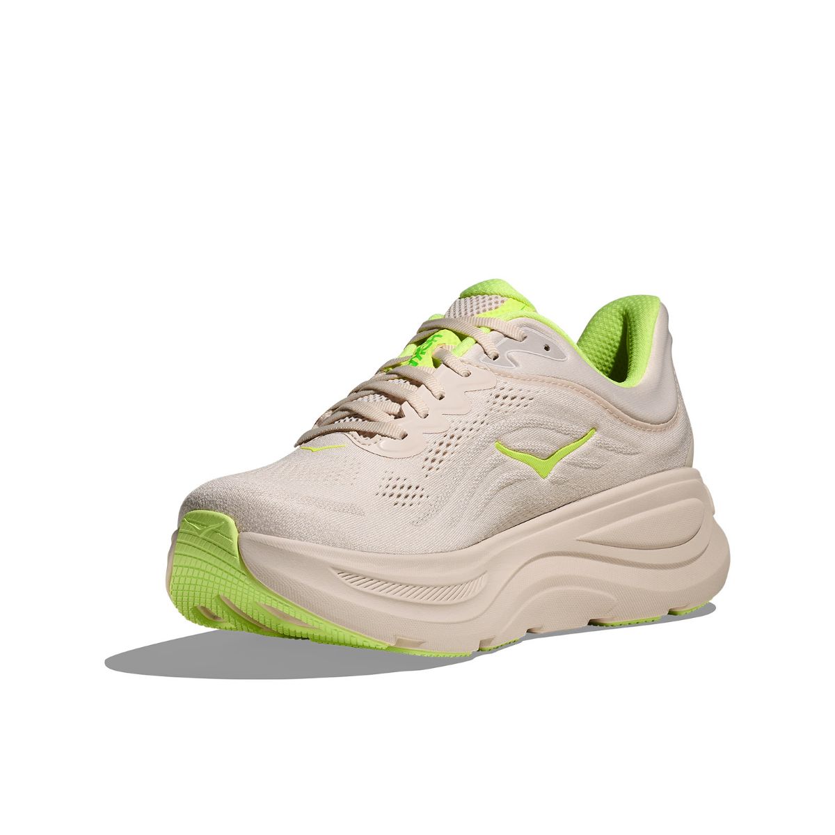 Bondi 9, fulldempet løpesko til herre fra Hoka i fargen Gorut Neon Yuzu