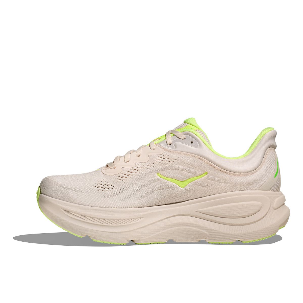 Bondi 9, fulldempet løpesko til herre fra Hoka i fargen Gorut Neon Yuzu