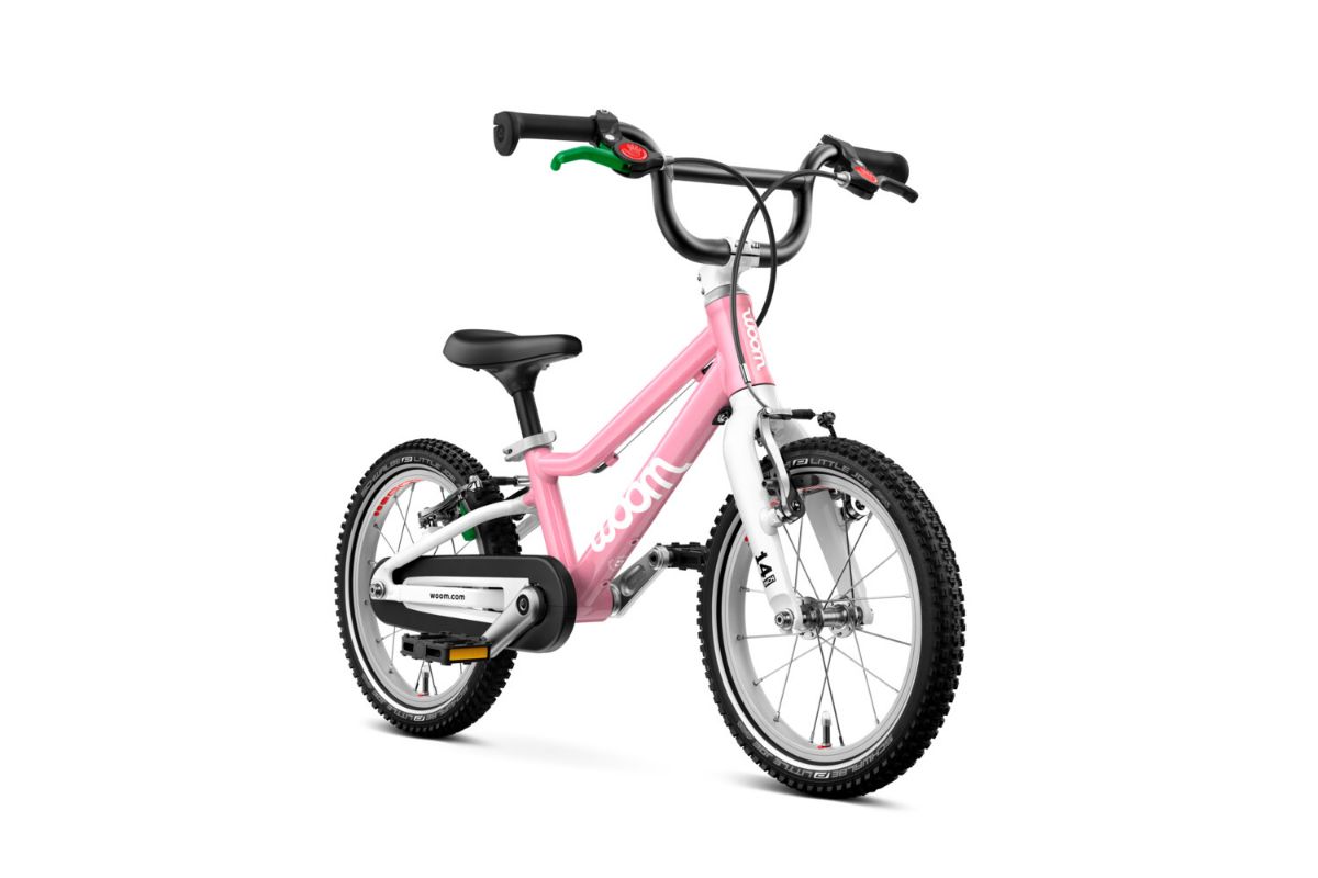 Woom 2 er en lett sykkel med pedaler for barn 3-4,5 år (95–110 cm). Perfekt for trygg sykkelstart!
