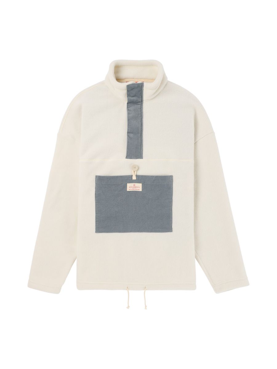 Fleecegenser fra Amundsen med detaljer i cord