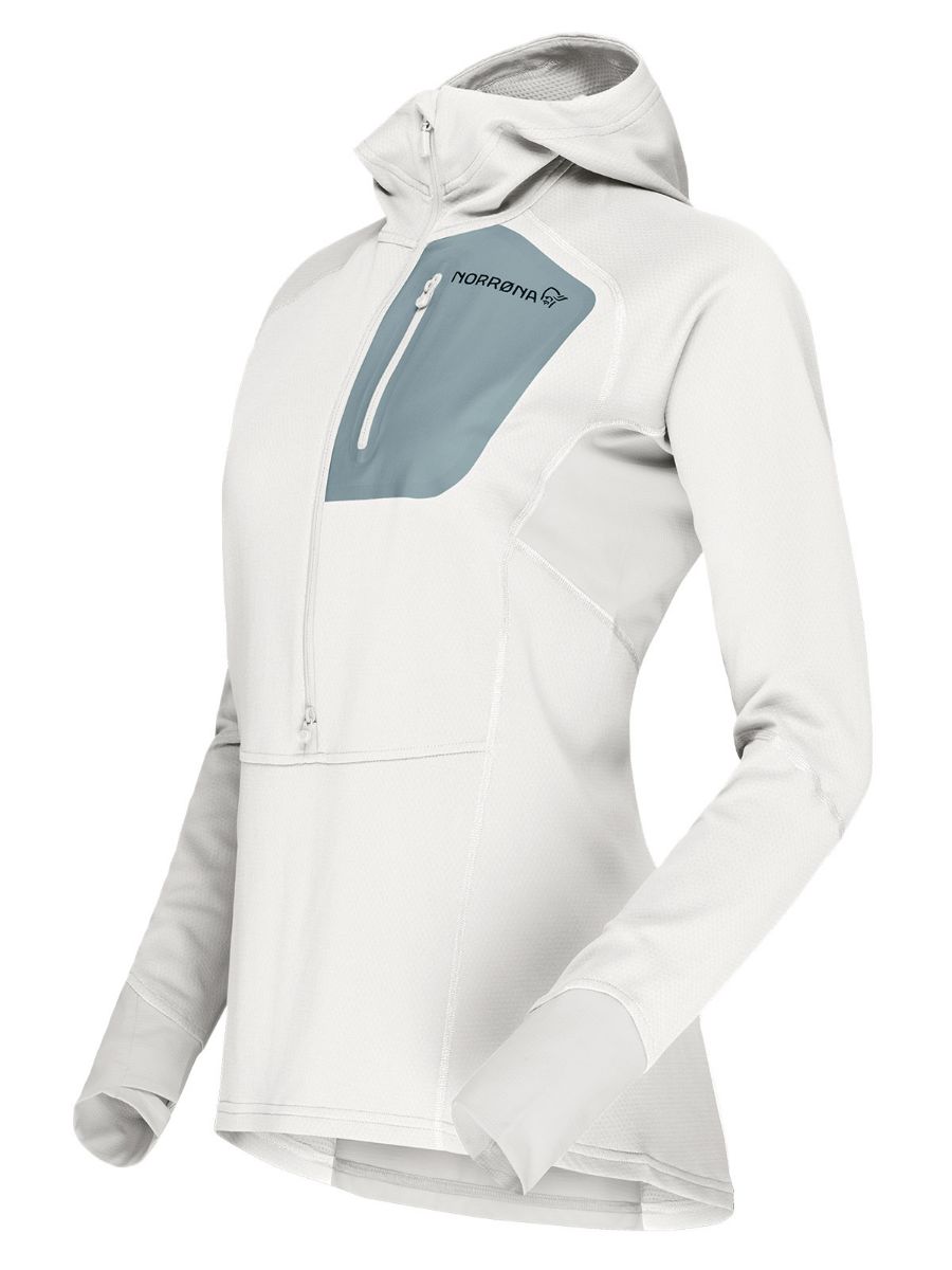 Tynn og teknisk hettegenser fra Norrøna til dame