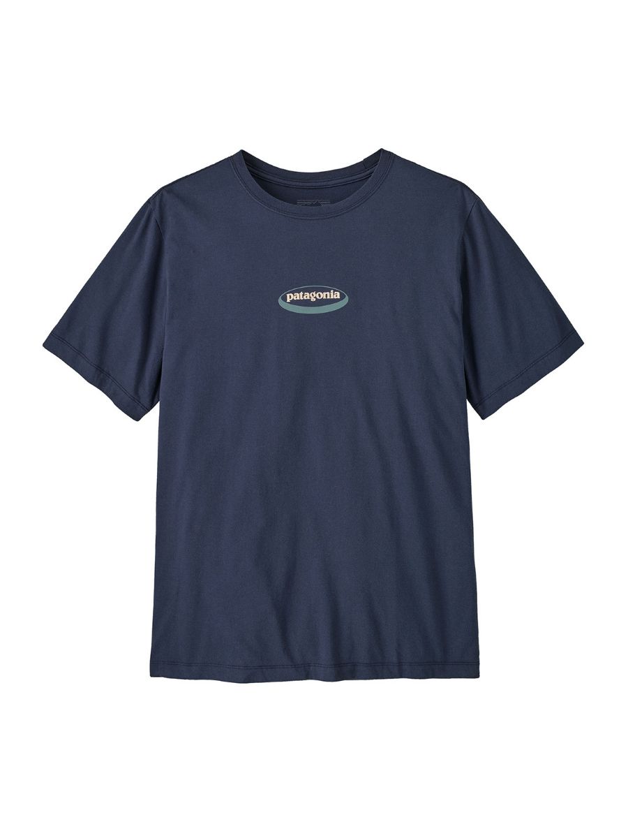 T-skjorte i bomull til herre fra Patagonia med logo på brystet og på ryggen