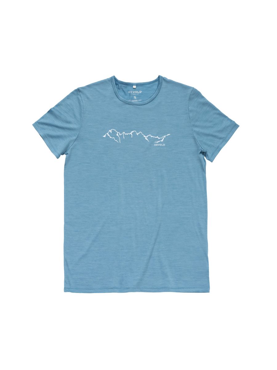 T-skjorte i merinoull til herre fra Devold i fargen SkyBlue
