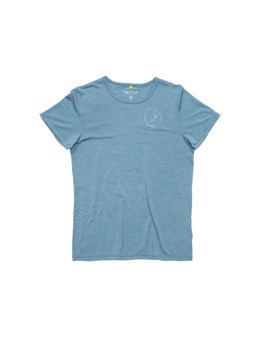 T-skjorte til dame i merinoull i fargen SkyBlue