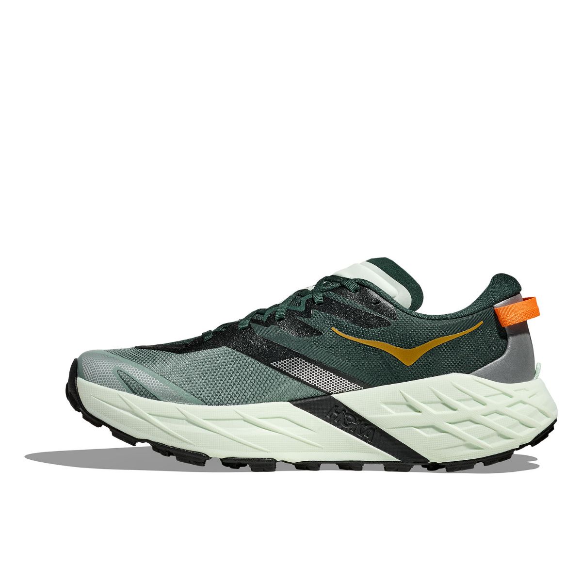 Terrengløpesko til herre fra Hoka. Speedgoat 7 i fargen Bay Leaf Sea Glass