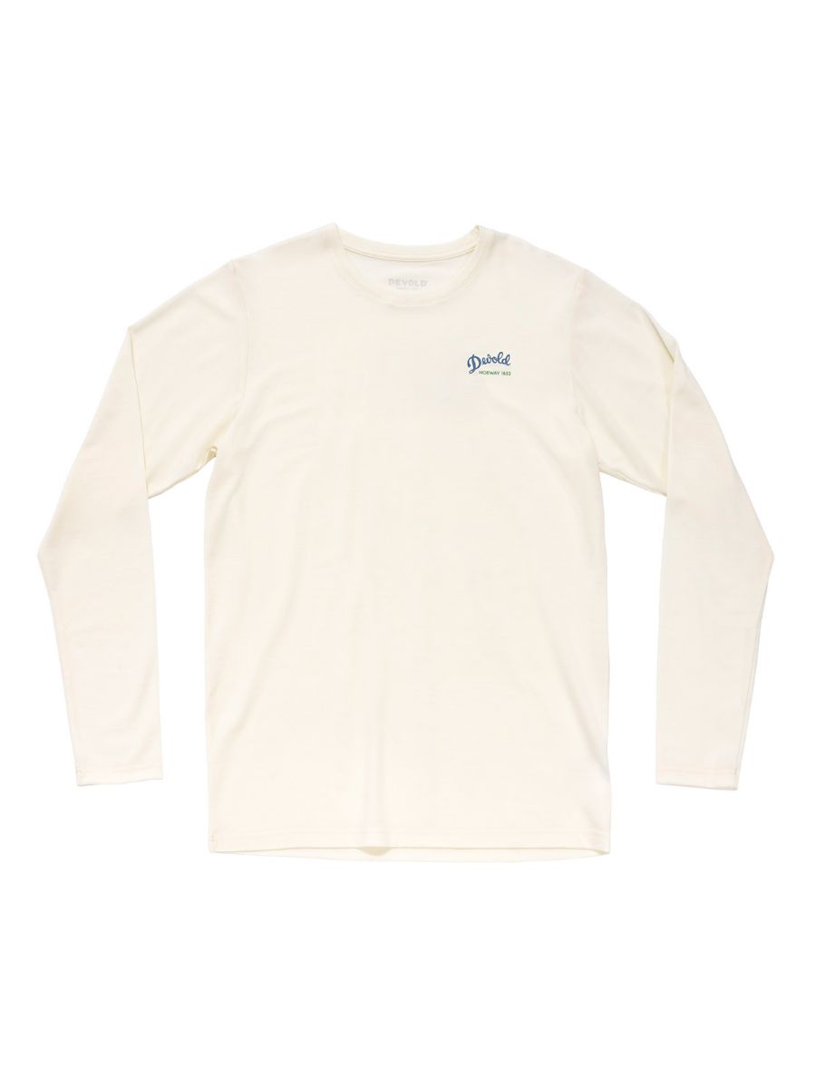 Longsleeve i merinoull til herre fra Devold med trykk