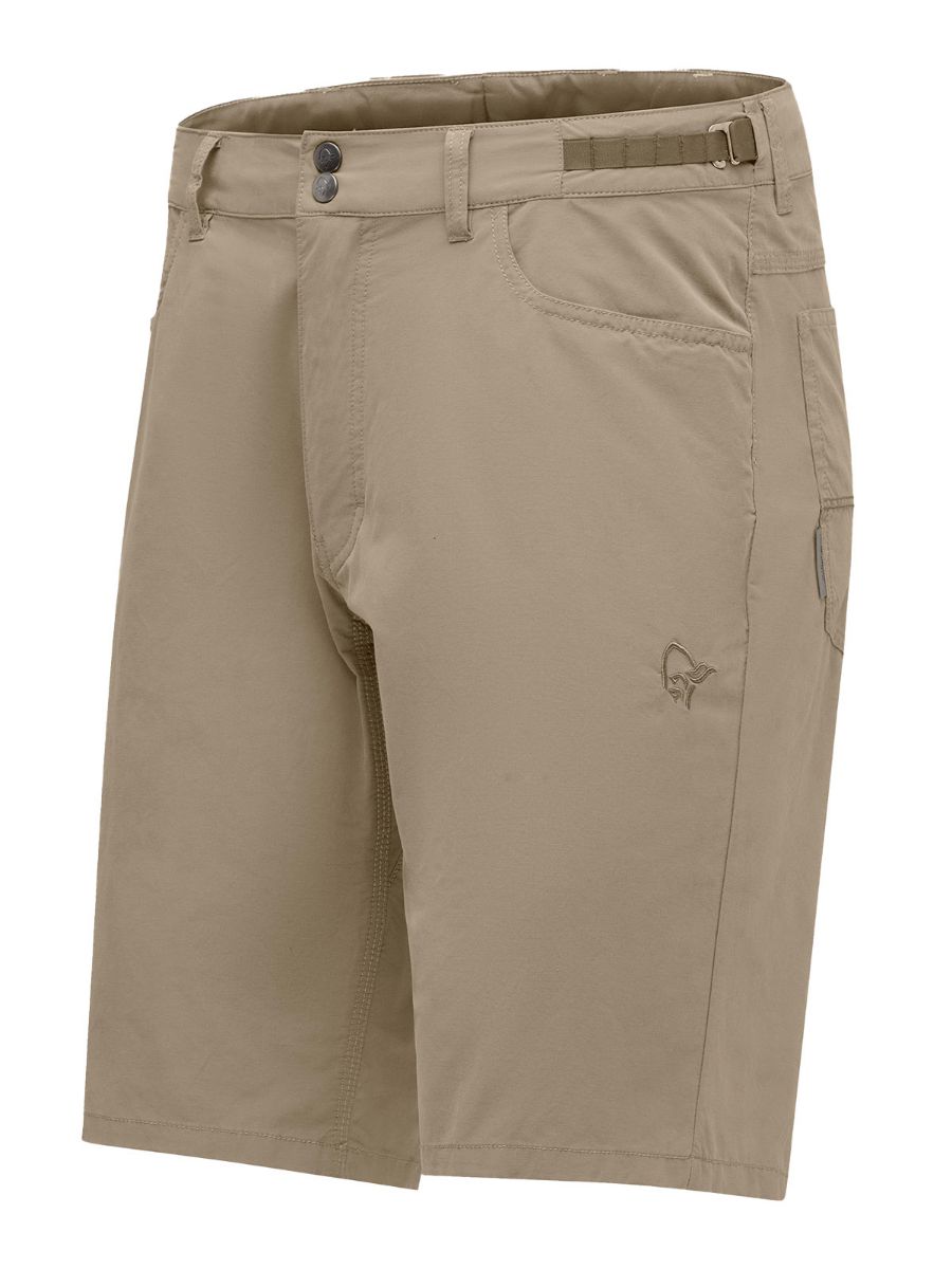 Shorts til herre i bomull fra Norrøna i fargen Winter Twig