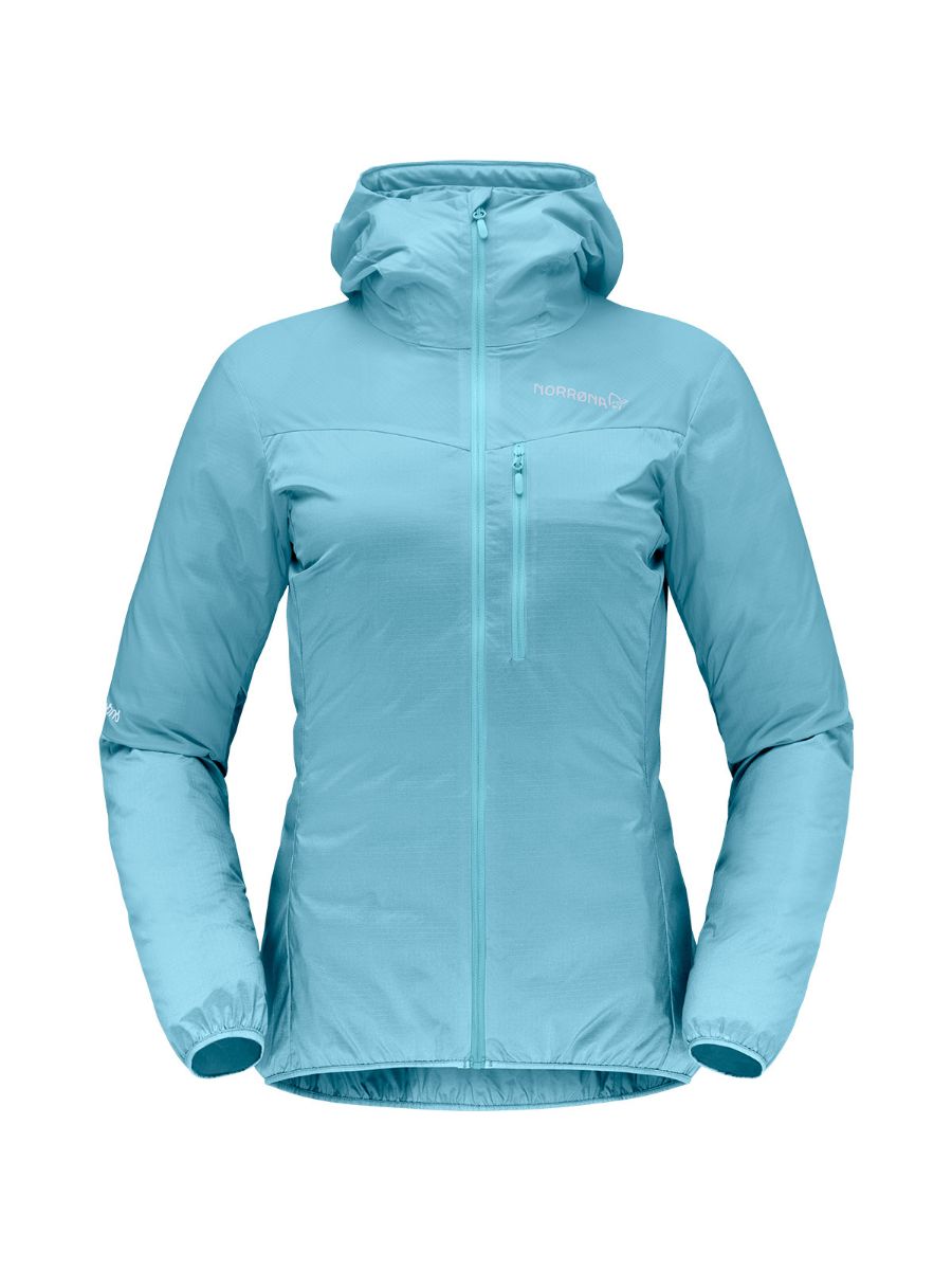 Lett vindjakke til dame fra Norrøna i fargen Aqua Haze