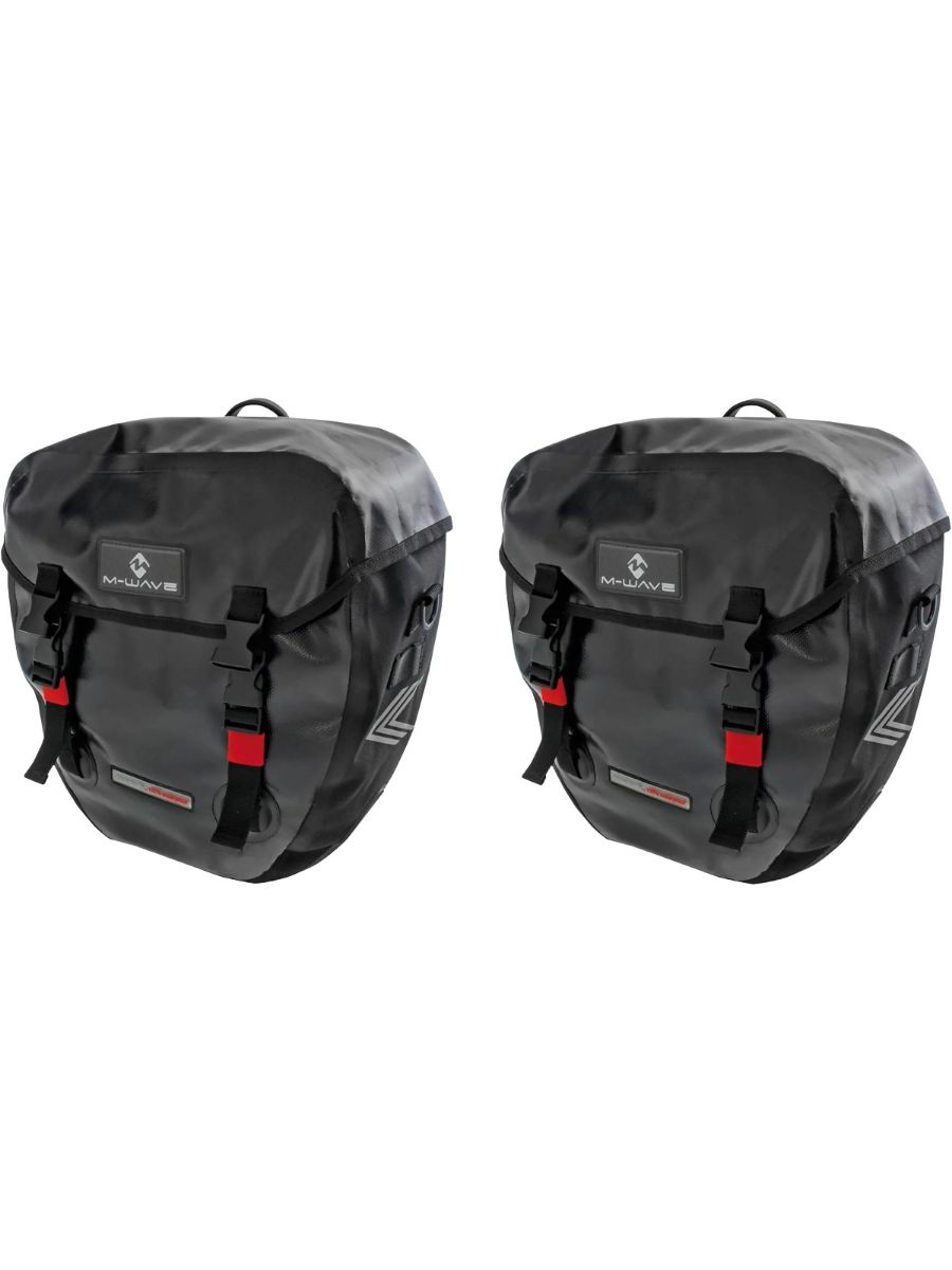 Vanntette sykkelvesker som selges i par. Rommer 20 liter.