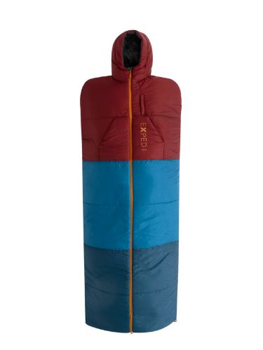 Sovepose som kan brukes som dunvest fra Exped