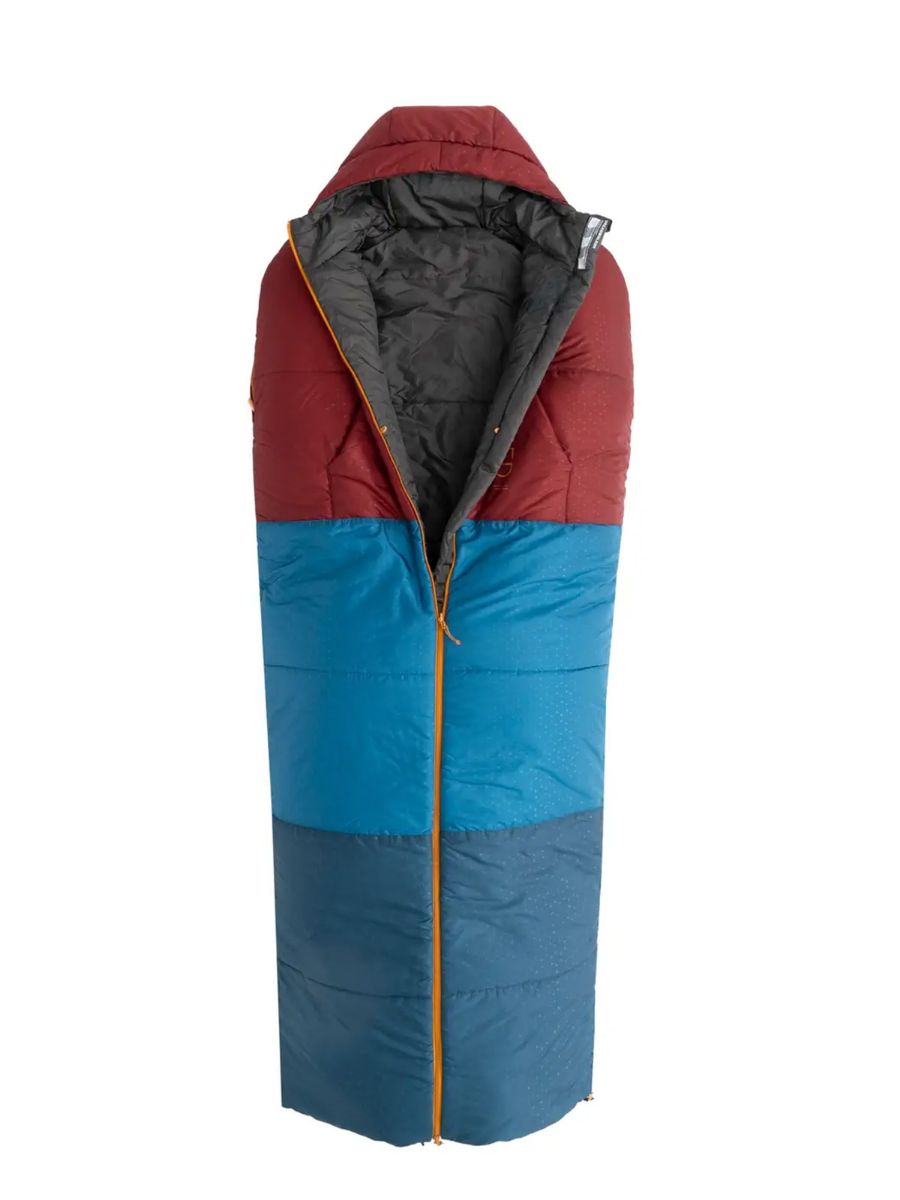 Sovepose som kan brukes som dunvest fra Exped