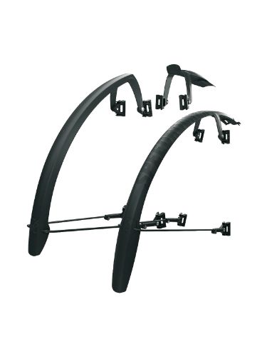 Skjermsett for grus- og langtursykler, passer dekk 32-45 mm bredde.