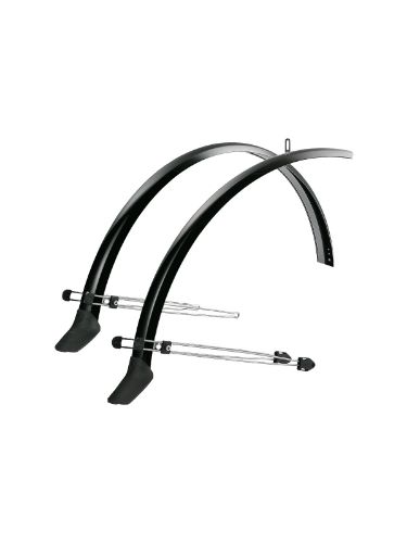 Klassisk skjermsett med enkel og rask montering. Skvettlapper foran og bak gir ekstra god beskyttelse mot vannsprut.