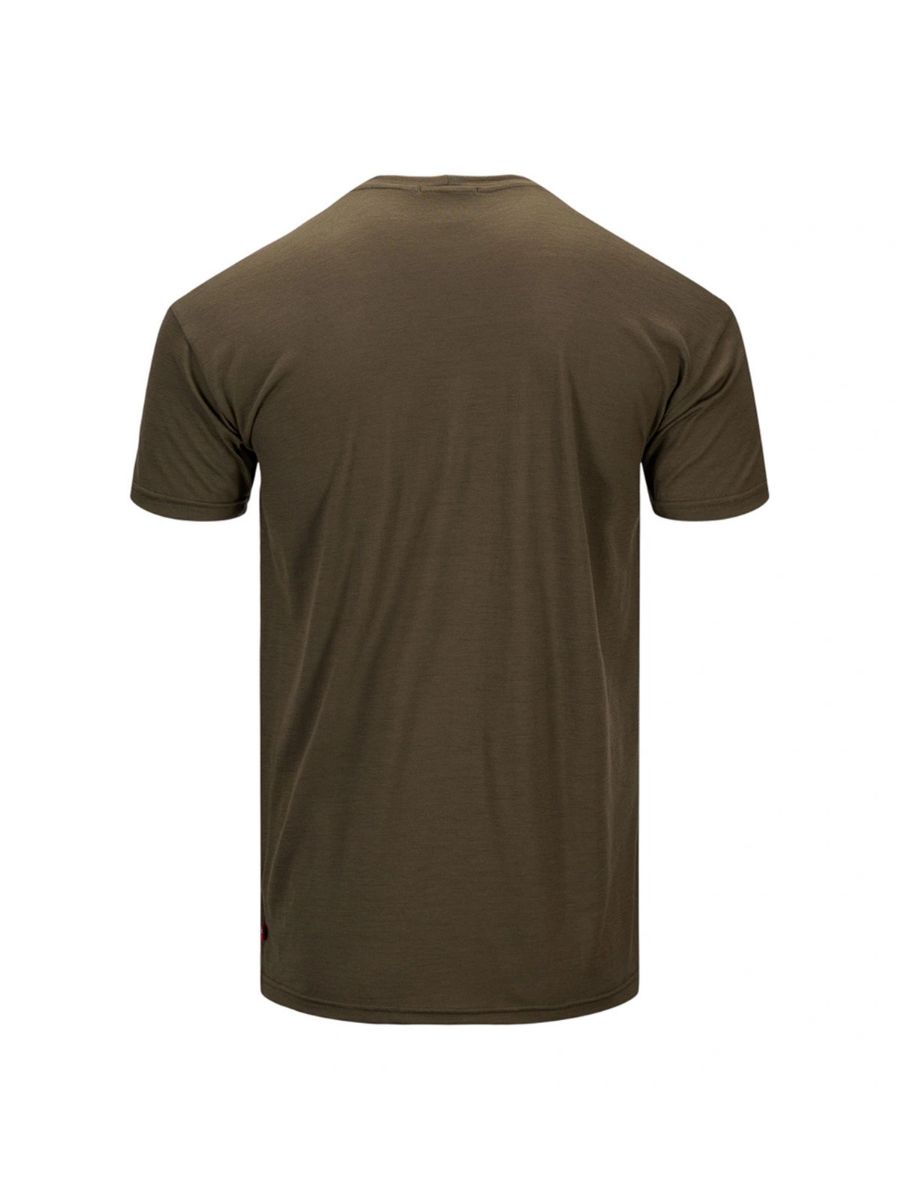 T-skjorte herre i ull fra Aclima med print på brystet