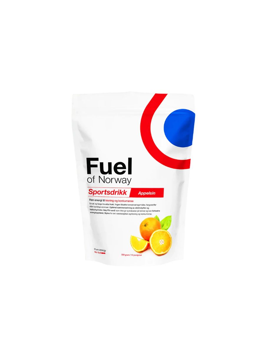 Energidrikk fra Fuel of Norway med smak av appelsin