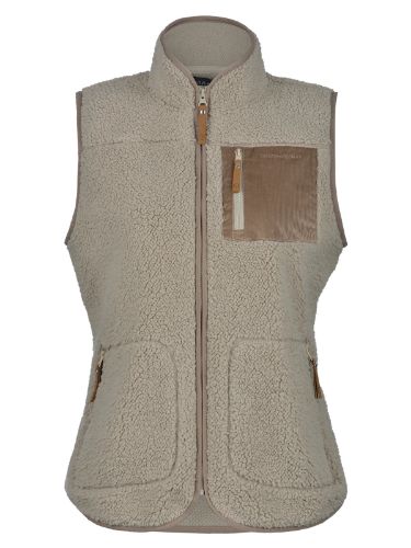 Teddyvest fra Jotunheim til dame i beige farge. Brystlomme i mørkere farge