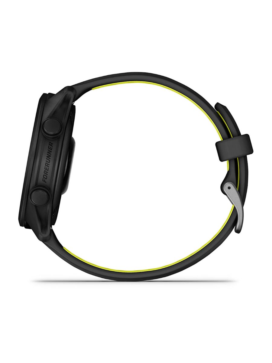 Smartklokke fra Garmin med svart og gul reim